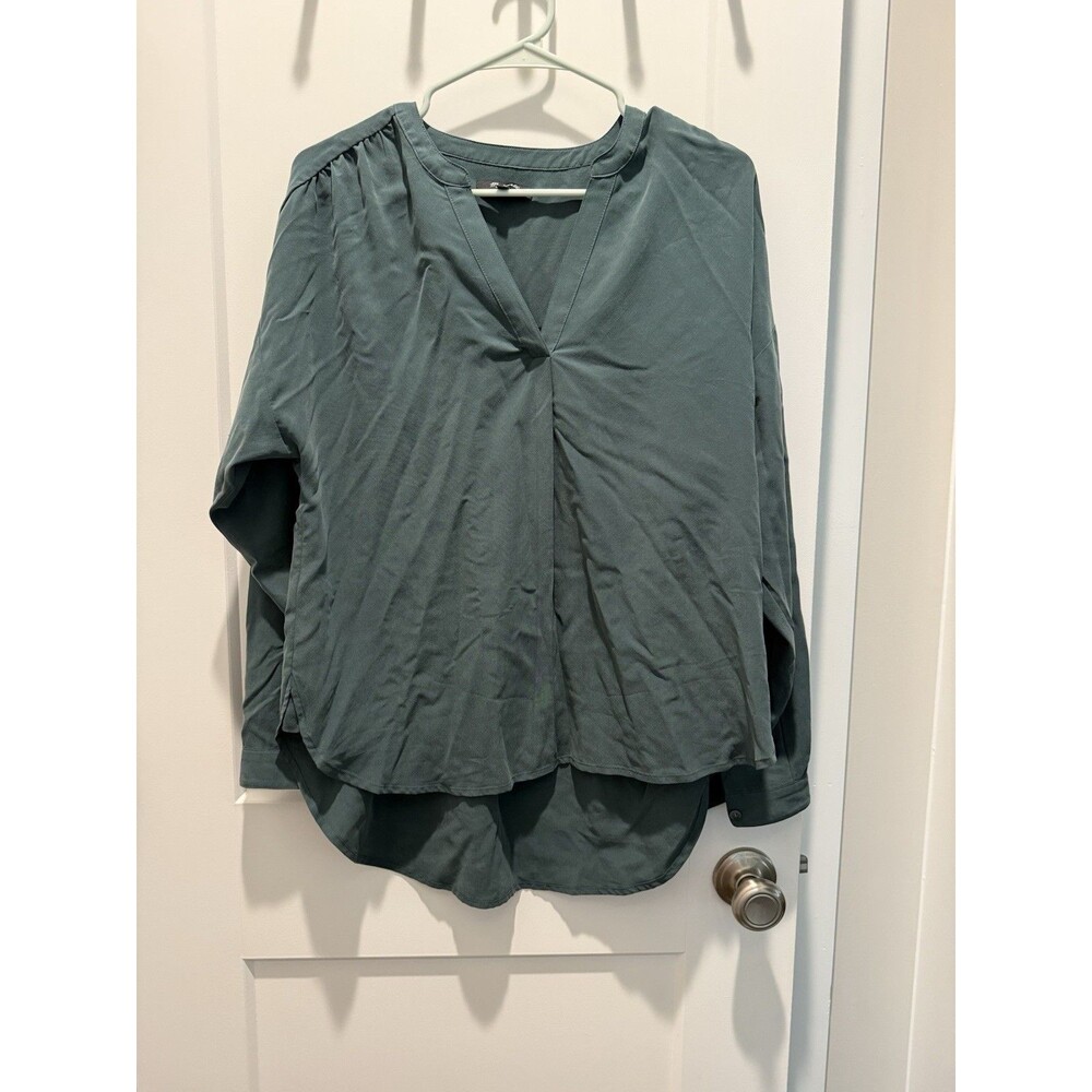Women’s Madewell Sandwashed Popover Top long Sleeve Blouse Small